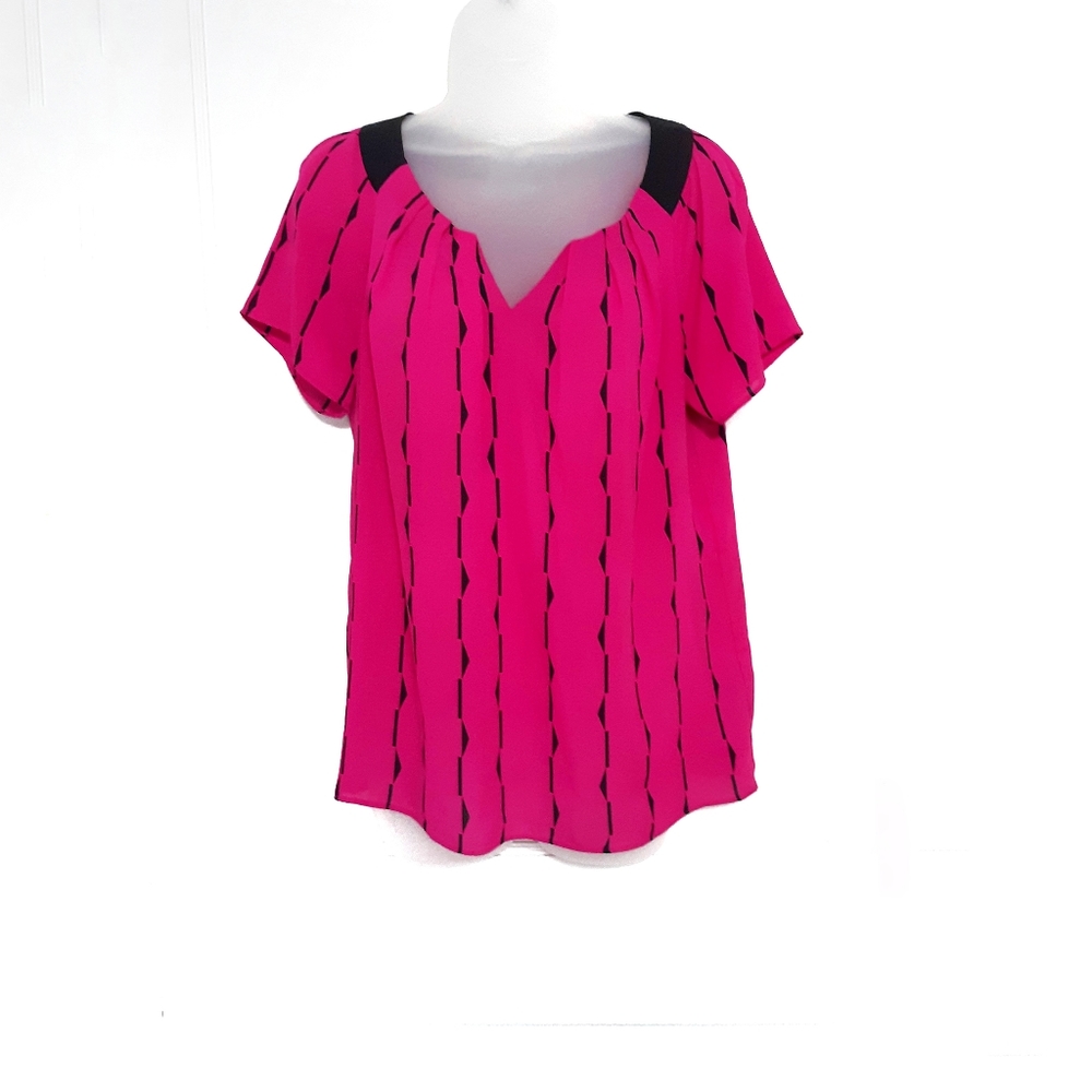 WORTHINGTON Sheer Top Fuschia Pink Size Large
